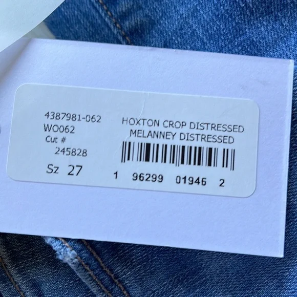 PAIGE Hoxton Crop Distressed Hem Jean - Picture 7 of 8